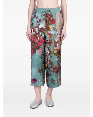 Yavi Graphic-Print Pants - Blue