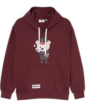 Chocoolate Sudadera Con Capucha Y Motivo De Oso - Rojo