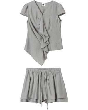 B+ AB Ensemble Haut-Short À Détails Volantés - Gray