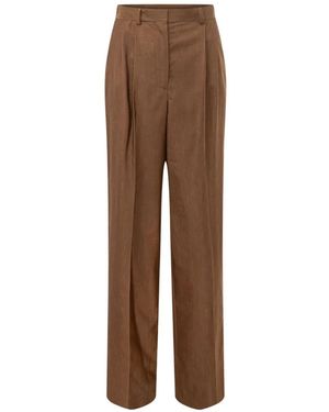 Stella McCartney Pleated Pinstripe Pants - Brown