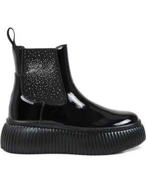 KARL LAGERFELD Kreeper Crystal-Embellished Chelsea Boots - Black
