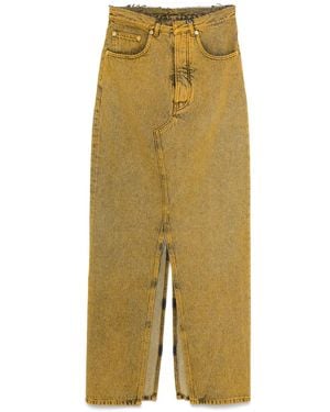 MM6 by Maison Margiela Denim Maxi Skirt - Yellow
