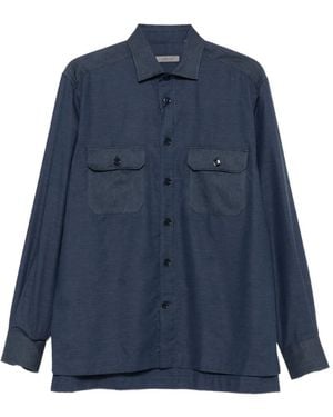 Corneliani Long-Sleeved Pocket Shirt - Blue