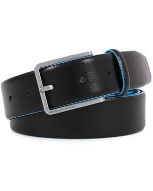 Piquadro Prong-Buckle Leather Belt - Black