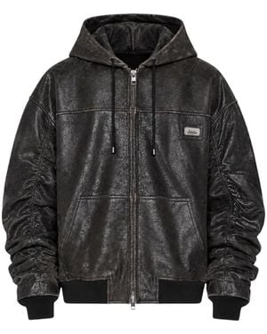 Ksubi Hooded Leather Jacket - Black