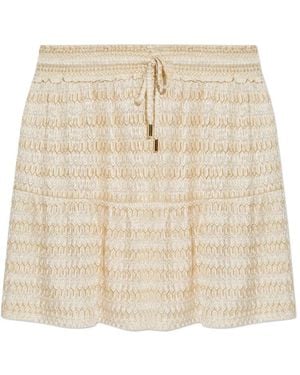 Melissa Odabash Dune Tiered Drawstring Skirt - Natural