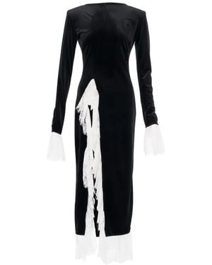 Ana Radu Velvet Lace Dress - Black