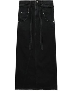 Low Classic Tie-Detail Maxi Skirt - Black