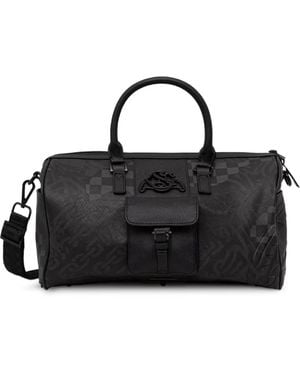 Sprayground Borsone A Quadri Con Logo - Nero
