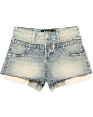 MISBHV Frayed Denim Shorts - Blue