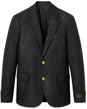 Versace Snakeskin-Pattern Blazer - Black