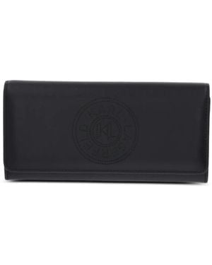 KARL LAGERFELD Embossed-Logo Wallet - Grey