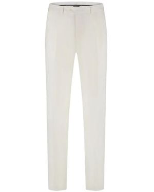 Brioni Pienza Linen And Cotton Trousers - White