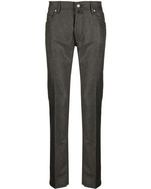 Jacob Cohen Bard Slim-Cut Flannel Trousers - Grey