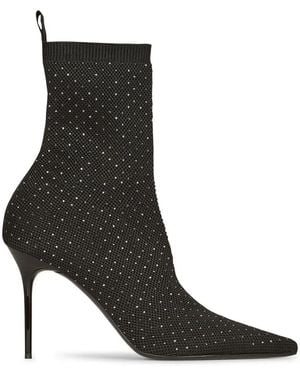 Balmain Feminine Crystal-Embellished Boots For Fall 2024 - Black