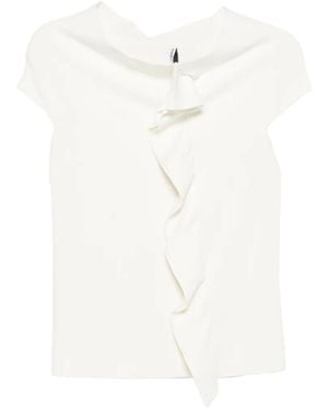 Liviana Conti Ruffled Short-Sleeve Top - White