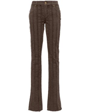 Blumarine Striped Straight-Leg Trousers - Brown