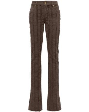 Blumarine Striped Straight-Leg Pants - Brown