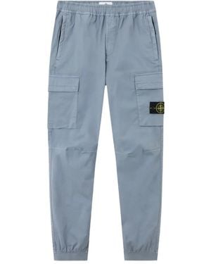 Stone Island Pantalones cargo con motivo Compass - Azul