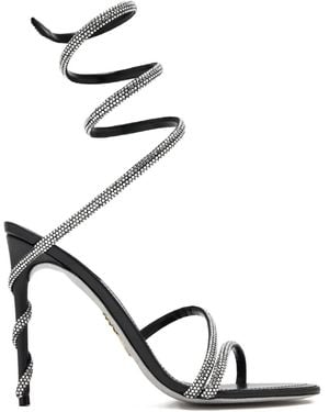Rene Caovilla 105Mm Spiral-Strap Rhinestone-Embellished Sandals - White
