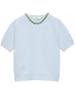 Prada Wool And Cashmere Crew-Neck Sweater - Blue