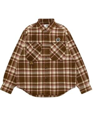 Aape By A Bathing Ape Geruit Overhemd Met Zak - Bruin