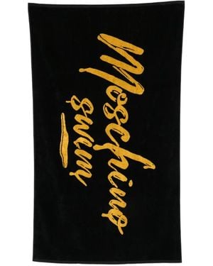 Moschino Toalla De Playa Con Logo Estampado - Negro