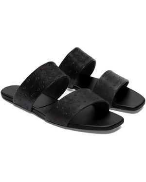 Loulou de Saison Flache Jako Sandalen Mit Strukturierten Riemen - Schwarz