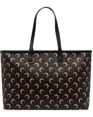 Marine Serre Moon Canvas Tote Bag - Black