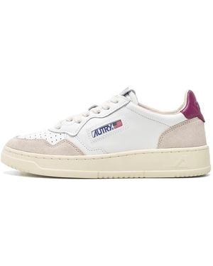 Autry Medalist Panelled Leather Trainers - White