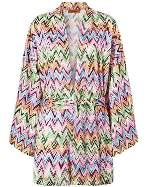 Missoni Tuniek Van Stretch Viscose Met Kant En Zigzag-Patroon - Wit