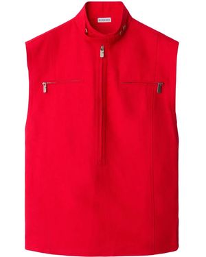 Burberry ハーフジップ タンクトップ - レッド