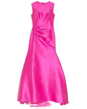 Isabel Sanchis Vestido De Fiesta Fruncido Con Cola De Pez - Rosa