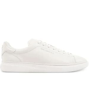 KARL LAGERFELD Logo-Embossed Leather Sneakers - White