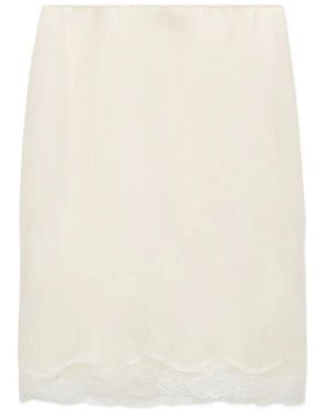 Dorothee Schumacher Habotai Silk Lace-Trim Skirt - White