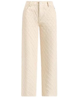 Manière De Voir Elyssa Diamond Stitch Denim Jeans - Natural