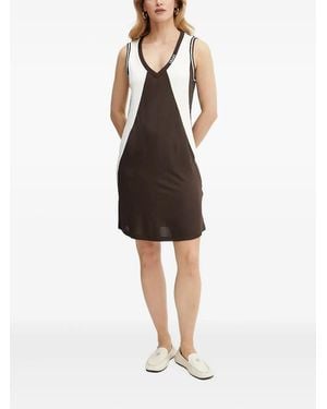 Liu Jo V-Neck Paneled Mini Dress - Black