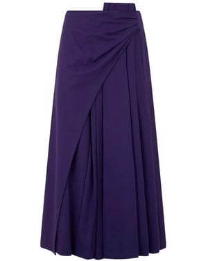 Alberta Ferretti Pleated Midi Skirt - Purple