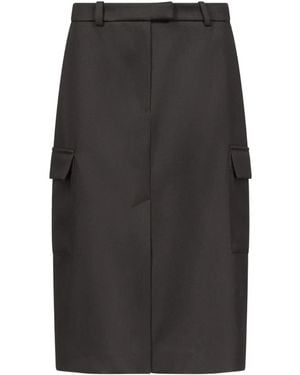 Loulou de Saison Jasper Cargo-Pockets Pencil Midi Skirt - Grey