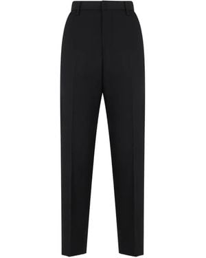 Moschino Straight-Cut High-Waisted Trousers - Black