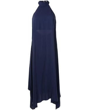 Lenny Niemeyer Asymmetric-Hem Halterneck Dress - Blue