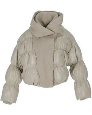 DIESEL Ribbed-Knit Quilted Jacket - Natural