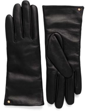 Gianni Chiarini Logo-Plaque Leather Gloves - Black