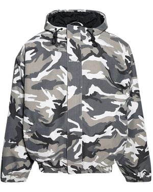 Balenciaga Camouflage-Print Ski Jacket - Grey
