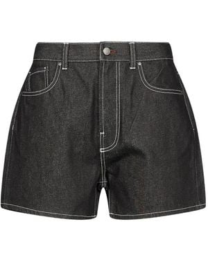 Entire studios Contrast-Stitch Mini Shorts - Black