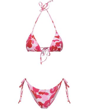 A Bathing Ape Camouflage-Print Bikini - Pink