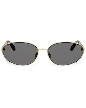 BVLGARI Serpenti Viper Sonnenbrille Mit Ovalem Gestell - Grau