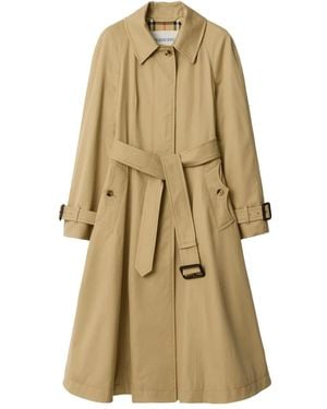 Burberry Belted Gabardine Car Coat - Natural