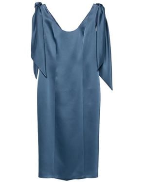 Fely Campo Draped Midi Dress - Blue
