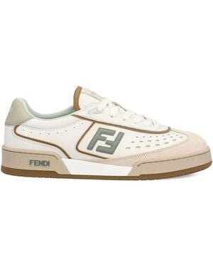 Fendi FF logo leather sneakers - Weiß